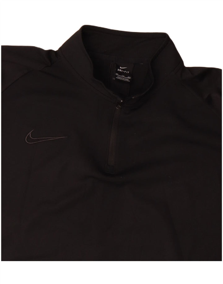 Nike Mens Dri Fit Zip Neck Pullover Tracksuit Top 2XL Black Polyester