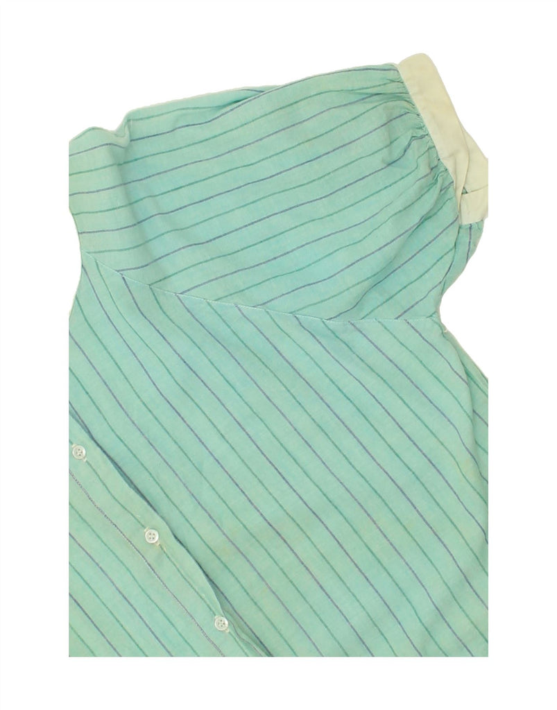 VINTAGE Womens Blouse Top UK 10 Small Green Striped | Vintage Vintage | Thrift | Second-Hand Vintage | Used Clothing | Messina Hembry 