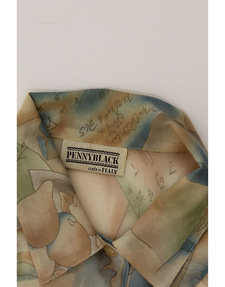 PENNY BLACK Womens Abstract Pattern Shirt Blouse UK 16 Large Beige Vintage Penny Black and Second-Hand Penny Black from Messina Hembry 