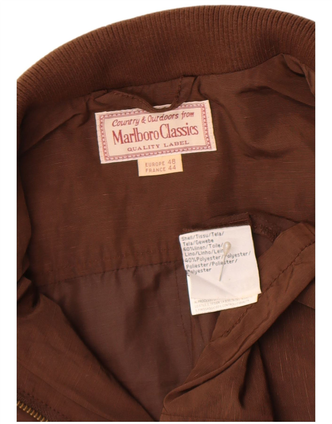 Marlboro Classics Womens Utility Jacket EU 44 XL Brown Linen