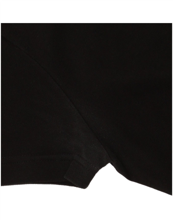 LACOSTE Mens Polo Shirt Size 3 Small Black Colourblock Cotton