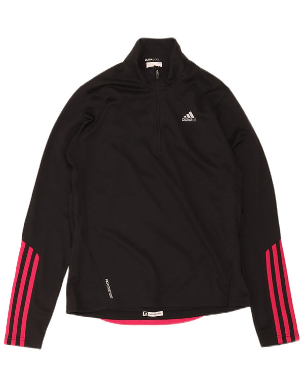 Adidas Womens Climacool Zip Neck Pullover Tracksuit Top UK 10 Small Black