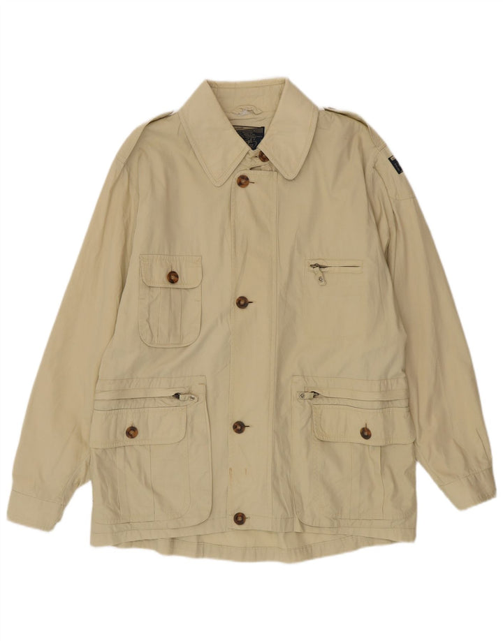 Vintage Mens Military Jacket UK 38 Medium Beige