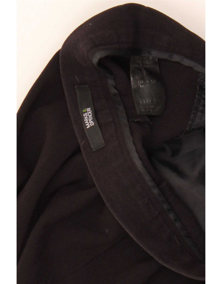 Marks & Spencer Womens Straight Suit Trousers UK 12 Medium W30 L27 Black