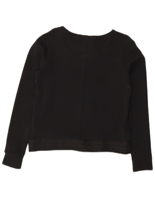 Nike Womens Crop Sweatshirt Jumper UK 10 Small Black Cotton