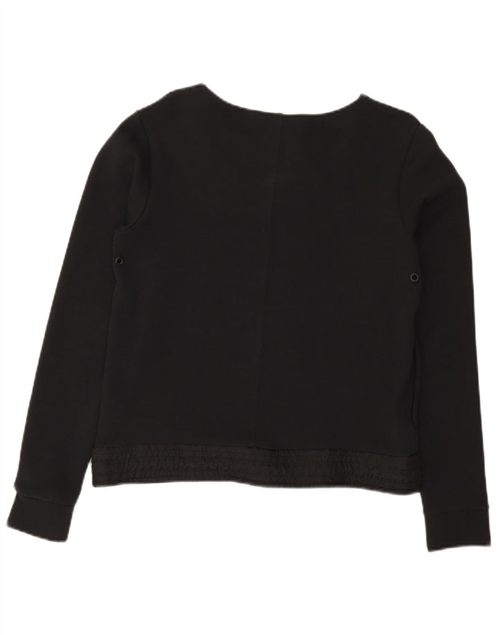 Nike Womens Crop Sweatshirt Jumper UK 10 Small Black Cotton