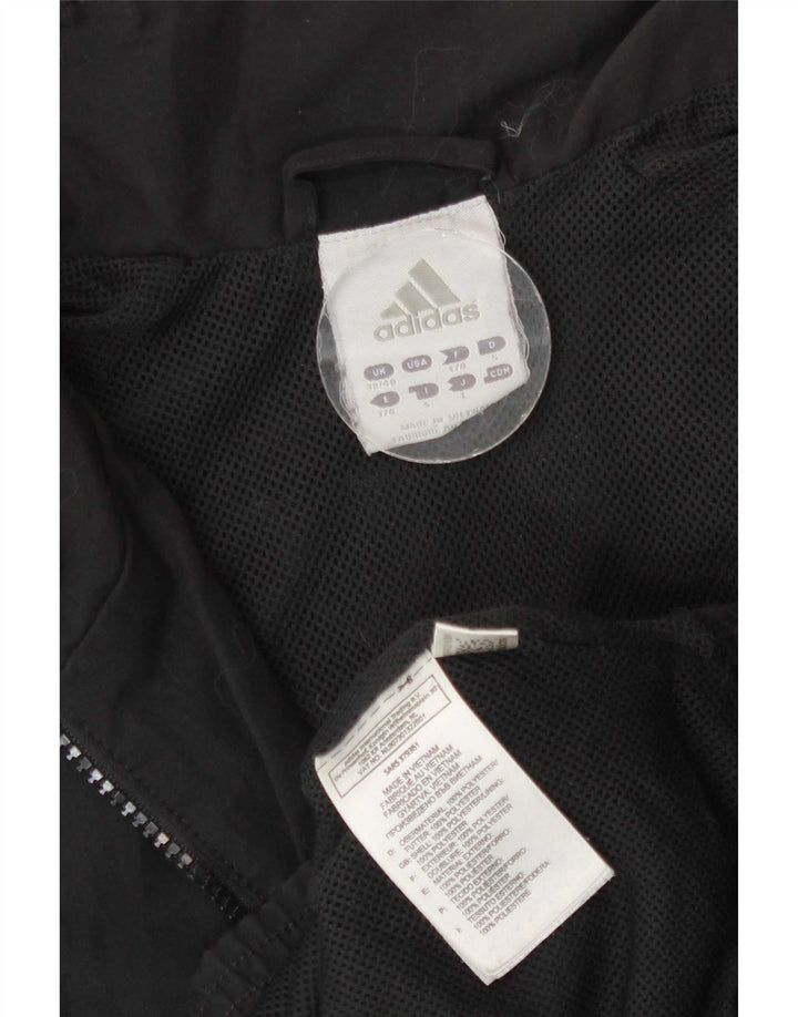 Adidas Mens Tracksuit Top Jacket UK 38/40 Medium Black Polyester