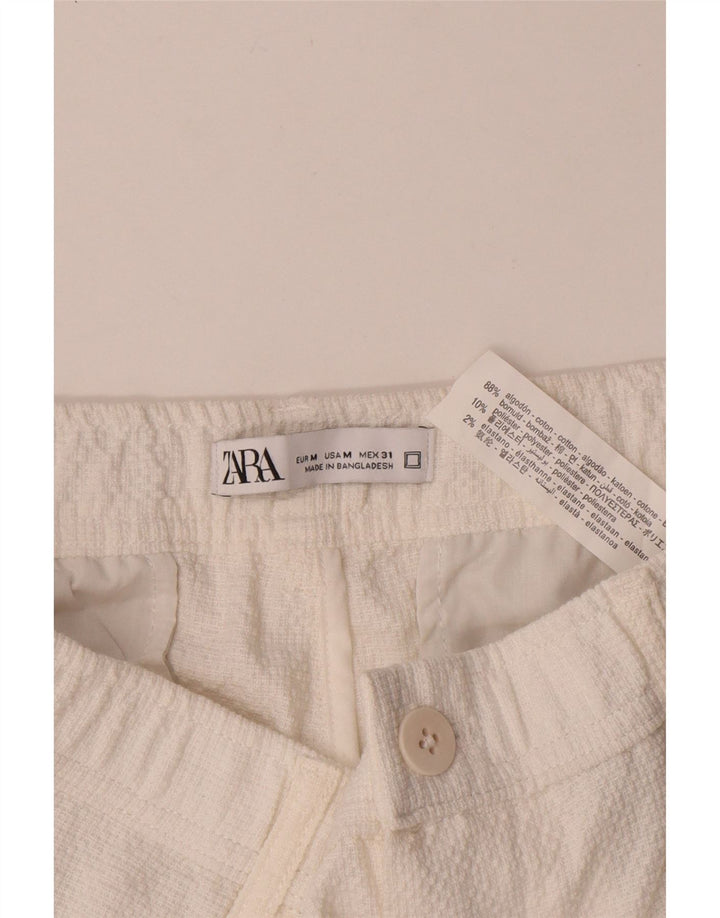 Zara Mens Pegged Chino Trousers Medium W31 L29 White Cotton
