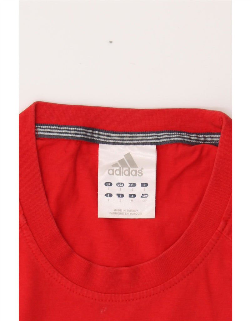 ADIDAS Mens Graphic T-Shirt Top Small Red Cotton Vintage Adidas and Second-Hand Adidas from Messina Hembry 