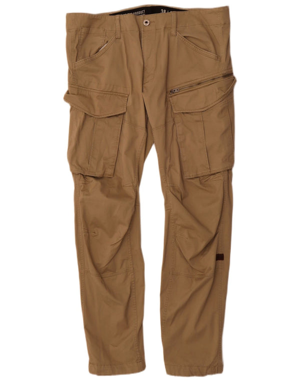 G-Star Mens Straight Cargo Trousers W38 L32 Beige Cotton