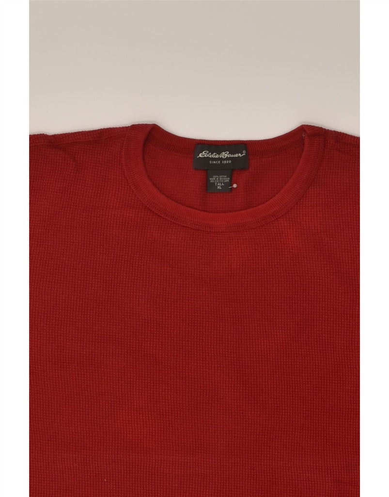 EDDIE BAUER Mens Tall T-Shirt Top XL Red Cotton | Vintage Eddie Bauer | Thrift | Second-Hand Eddie Bauer | Used Clothing | Messina Hembry 