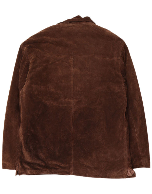 J. C. Twidd Mens Suede Jacket IT 52 XL Brown Leather