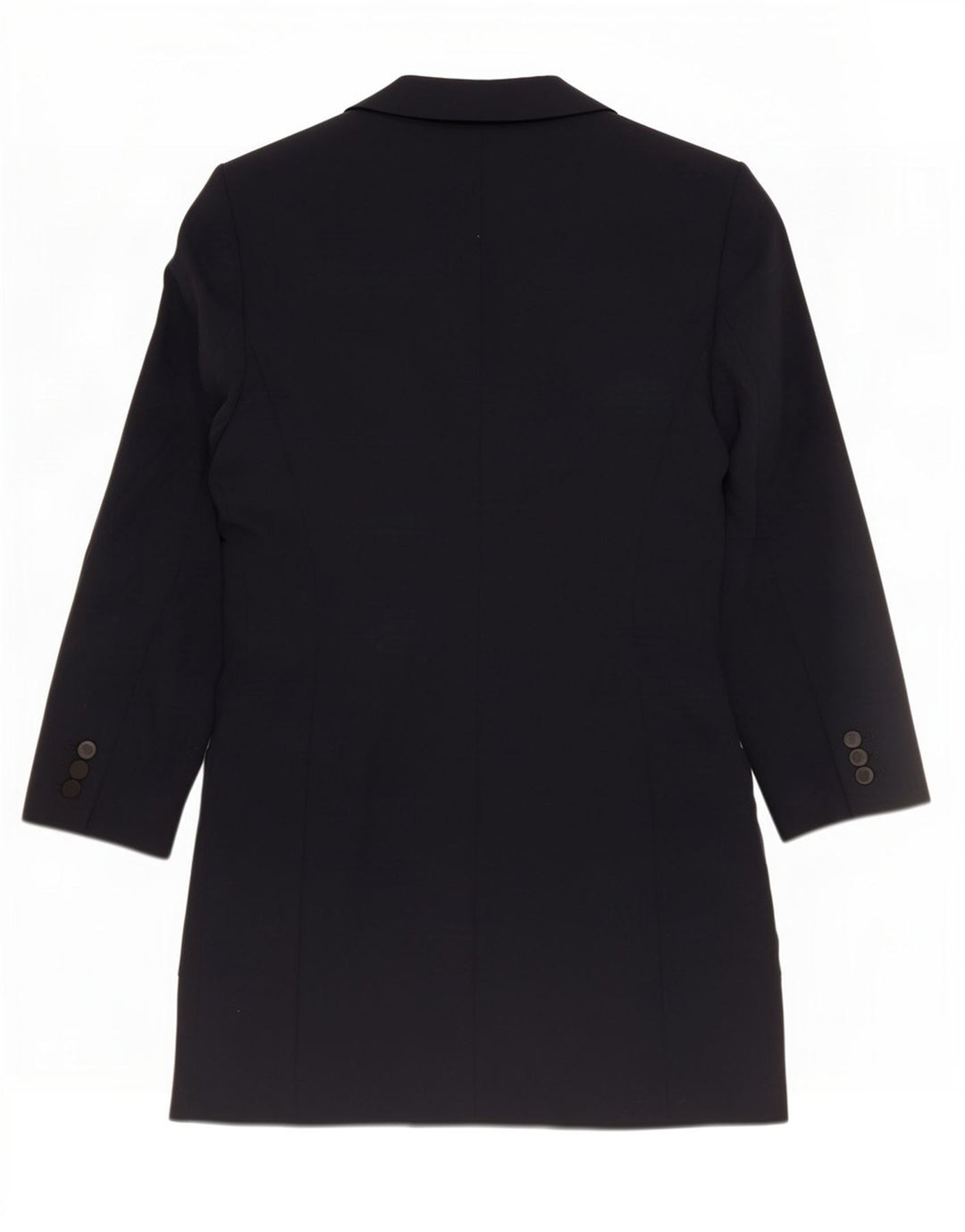 Zara Womens Double Breasted Coat UK 12 Medium Navy Blue Polyester