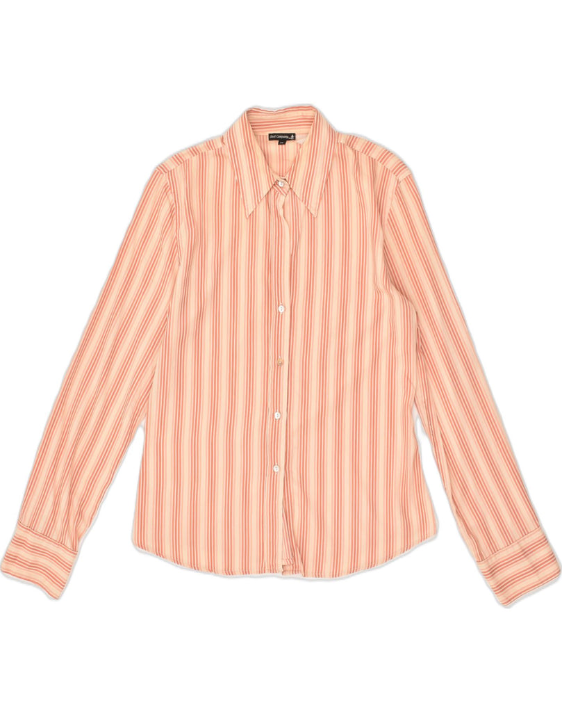 BEST COMPANY Womens Shirt UK 12 Medium Orange Striped | Vintage Best Company | Thrift | Second-Hand Best Company | Used Clothing | Messina Hembry 