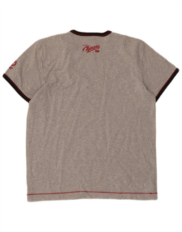 CALVIN KLEIN JEANS Womens T-Shirt Top UK 14 Medium Grey Flecked