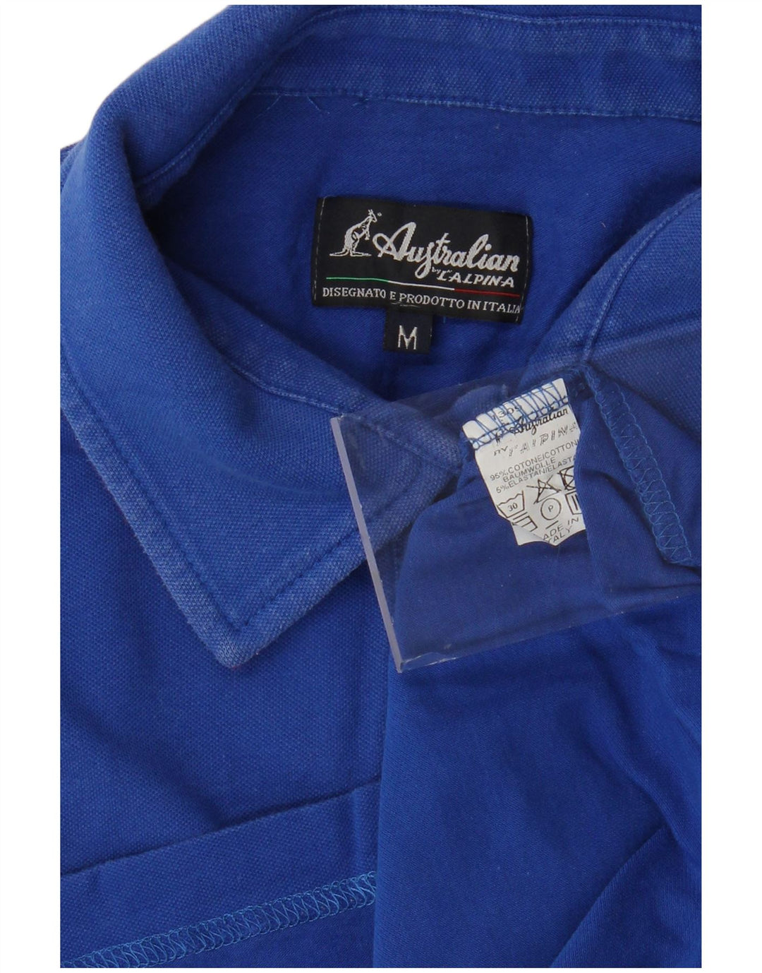 AUSTRALIAN L'ALPINA Mens Polo Shirt Medium Blue Cotton