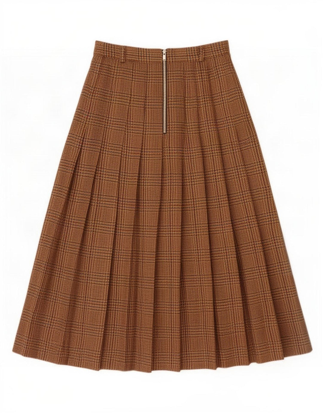 Libra Womens Pleated Skirt UK 12 Medium W28 Brown Houndstooth Wool
