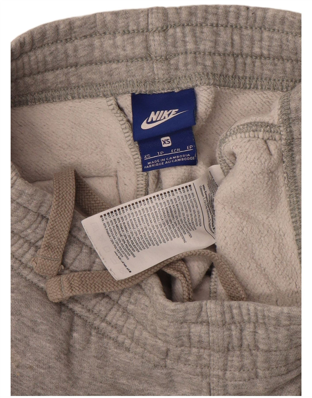 Nike Womens Tracksuit Trousers UK 6 XS  Grey Flecked Cotton