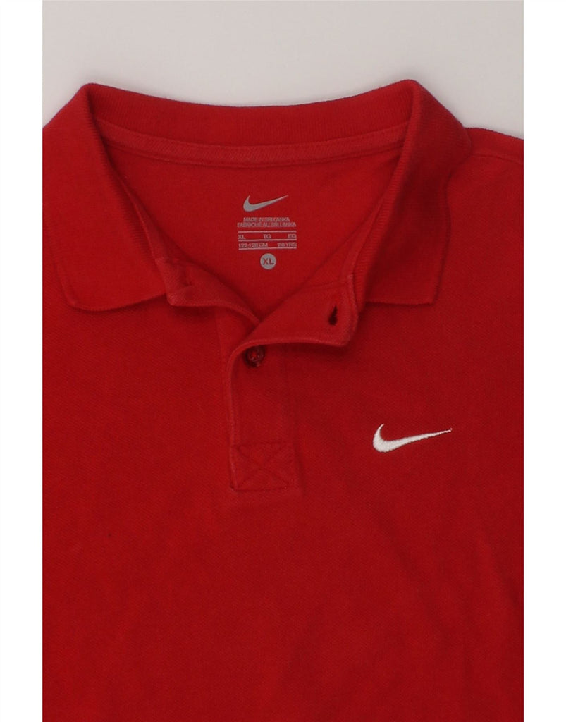 NIKE Boys Polo Shirt 7-8 Years XL Red Cotton | Vintage Nike | Thrift | Second-Hand Nike | Used Clothing | Messina Hembry 