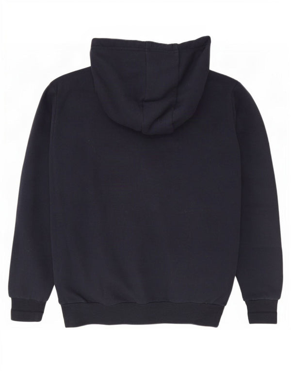 Ellesse Womens Graphic Hoodie Jumper UK 12 Medium Navy Blue Cotton