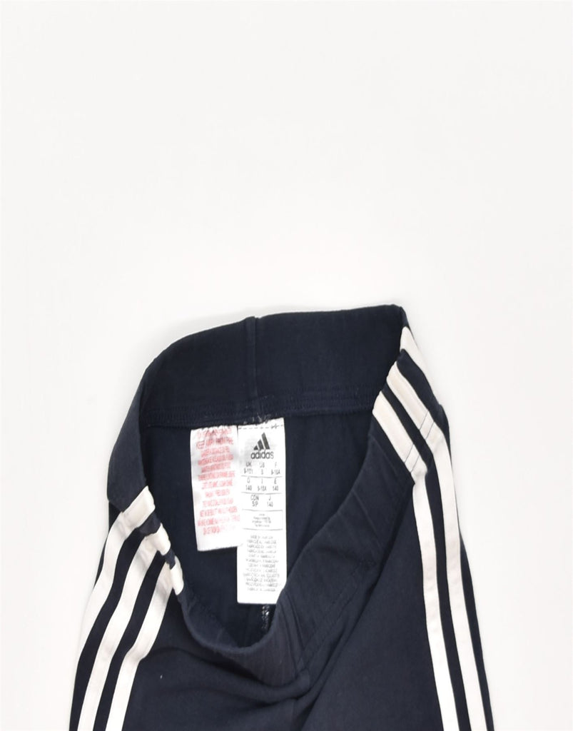 ADIDAS Girls Leggings 9-10 Years Navy Blue Cotton | Vintage | Thrift | Second-Hand | Used Clothing | Messina Hembry 