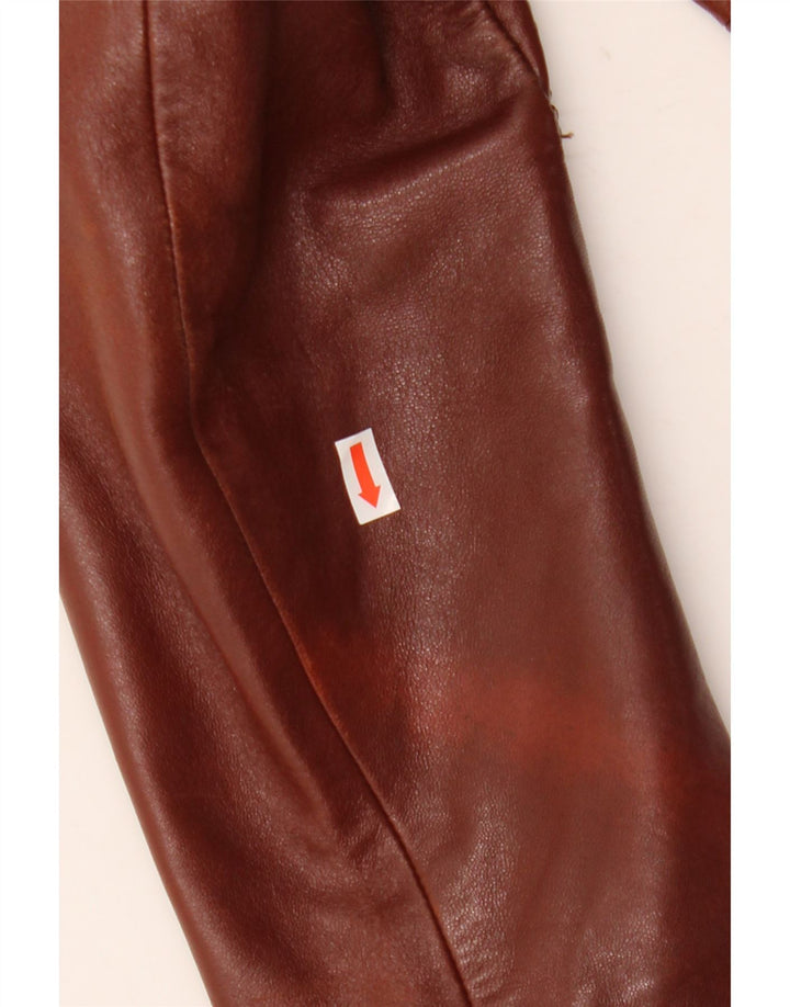 Emme Womens Leather Jacket IT 46 Large Brown