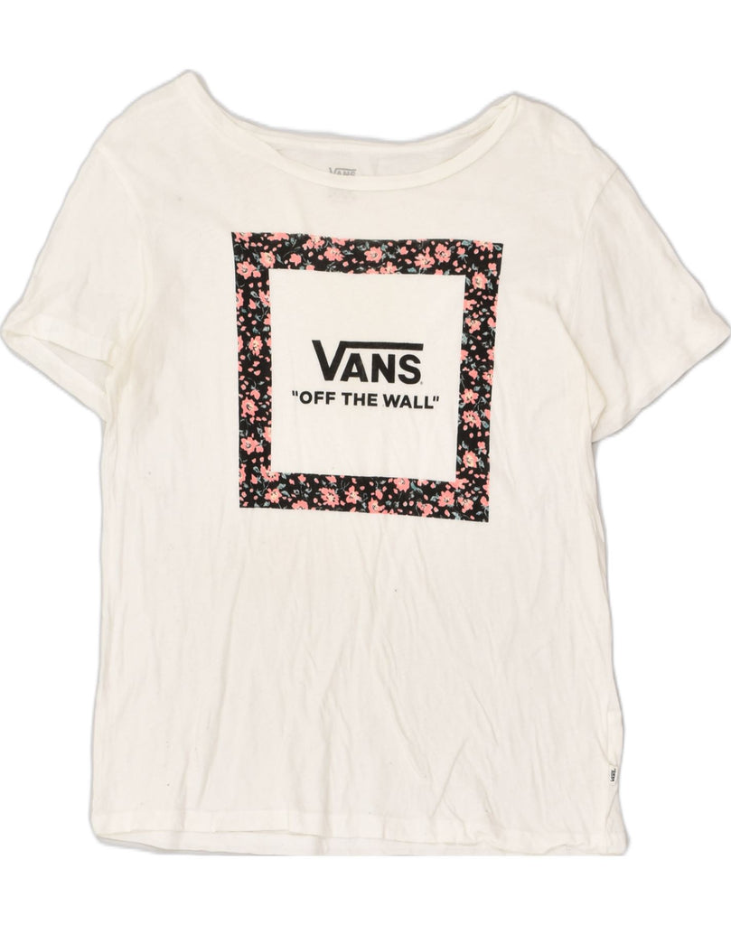 VANS Womens Graphic T-Shirt Top UK 14 Large White | Vintage Vans | Thrift | Second-Hand Vans | Used Clothing | Messina Hembry 