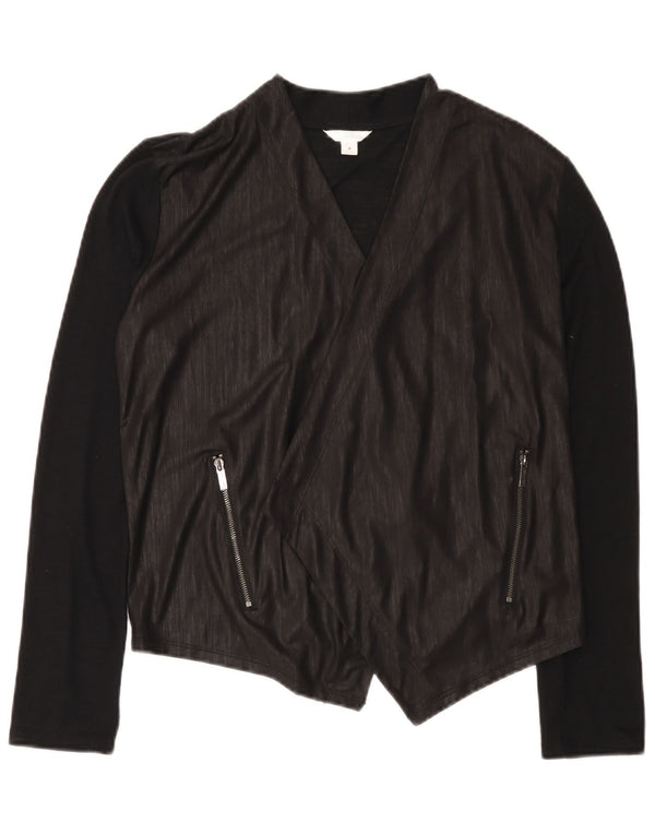 Calvin Klein Womens Cardigan Sweater UK 10 Small Black Colourblock