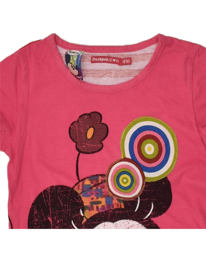 DESIGUAL Girls Minnie Graphic T-Shirt Top 9-10 Years Pink Striped | Vintage Desigual | Thrift | Second-Hand Desigual | Used Clothing | Messina Hembry 