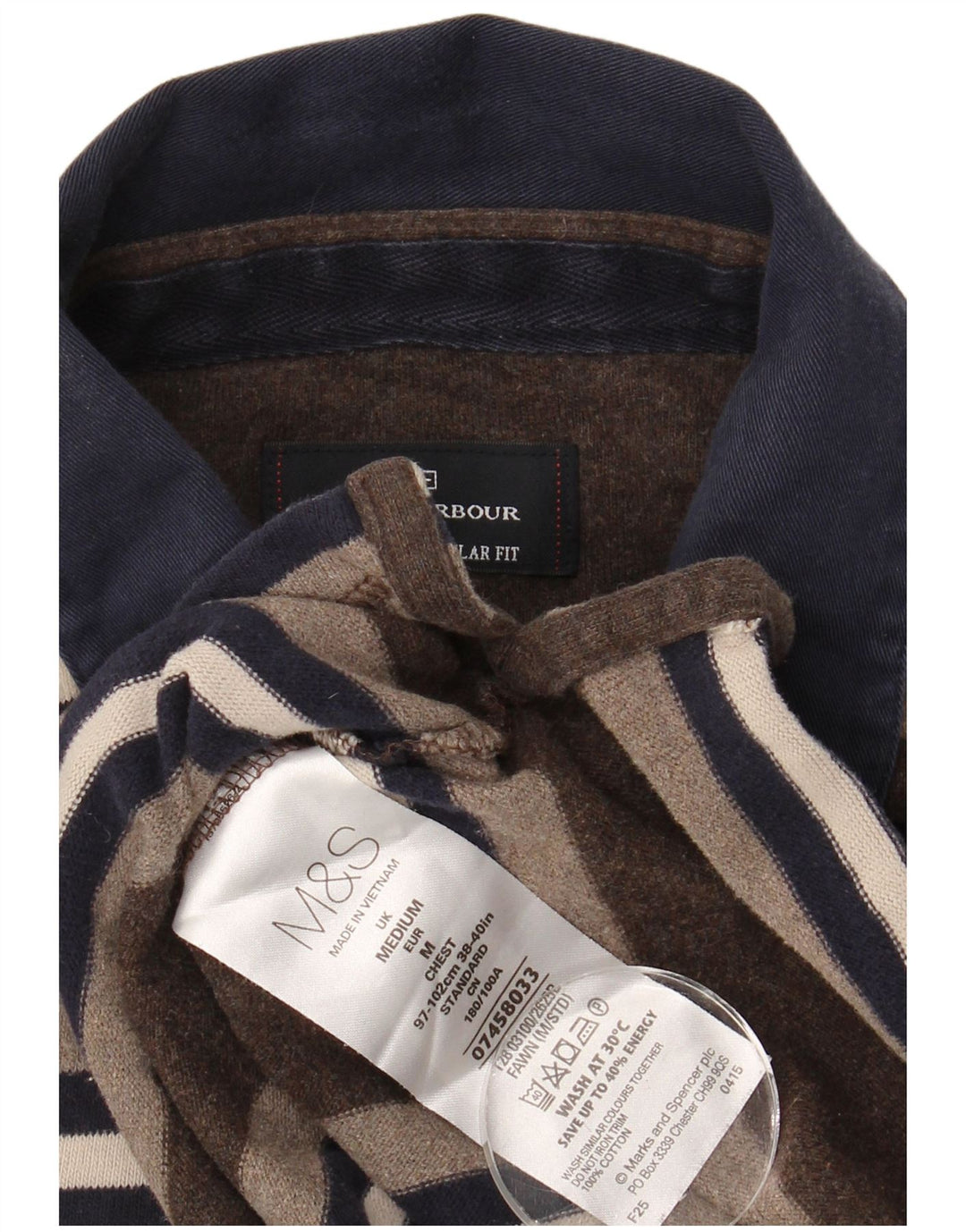 Marks & Spencer Mens Blue Harbour Long Sleeve Rugby Polo Shirt Medium Brown
