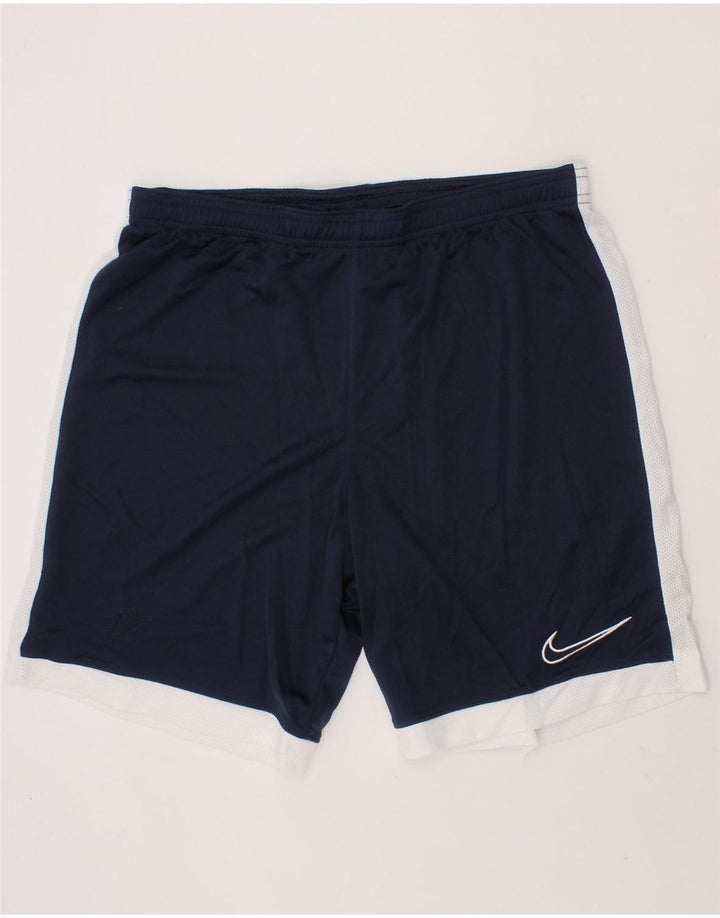 NIKE Mens Dri Fit Sport Shorts Small  Navy Blue Colourblock Polyester Vintage Nike and Second-Hand Nike from Messina Hembry 