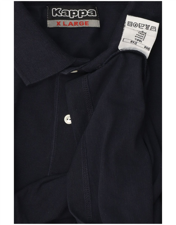 Kappa Mens Polo Shirt XL Navy Blue Cotton