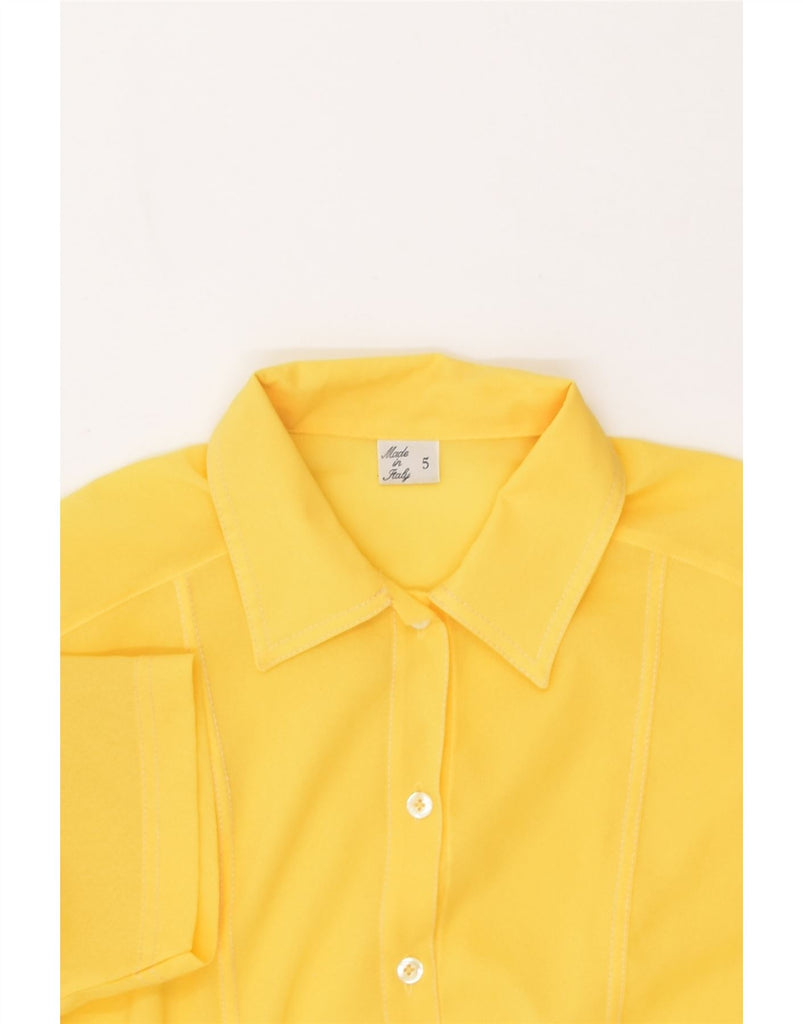 VINTAGE Womens Shirt Blouse UK 14 Large Yellow | Vintage Vintage | Thrift | Second-Hand Vintage | Used Clothing | Messina Hembry 