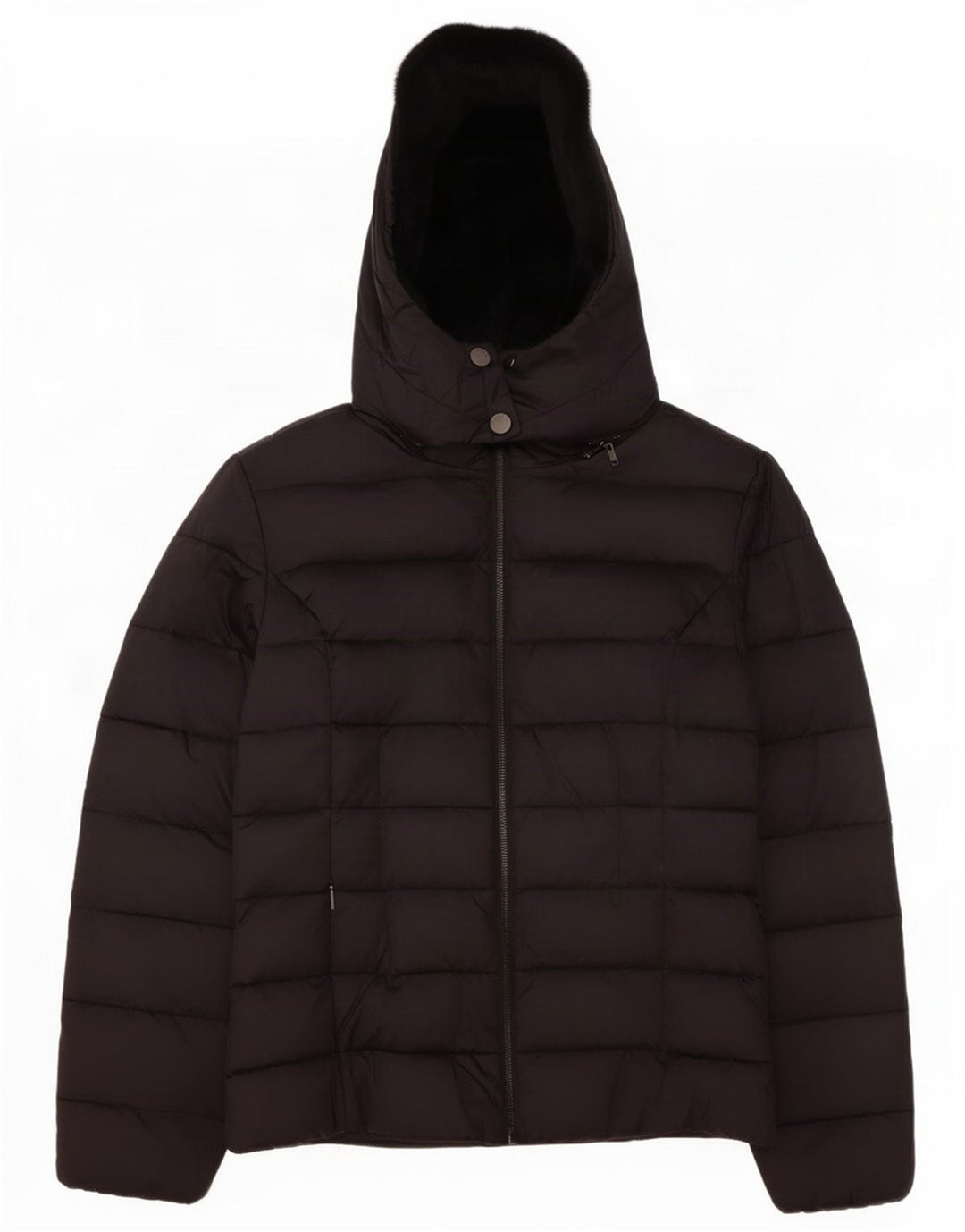 Ted Baker Womens Hooded Padded Jacket Size 4 Large Black Polyamide