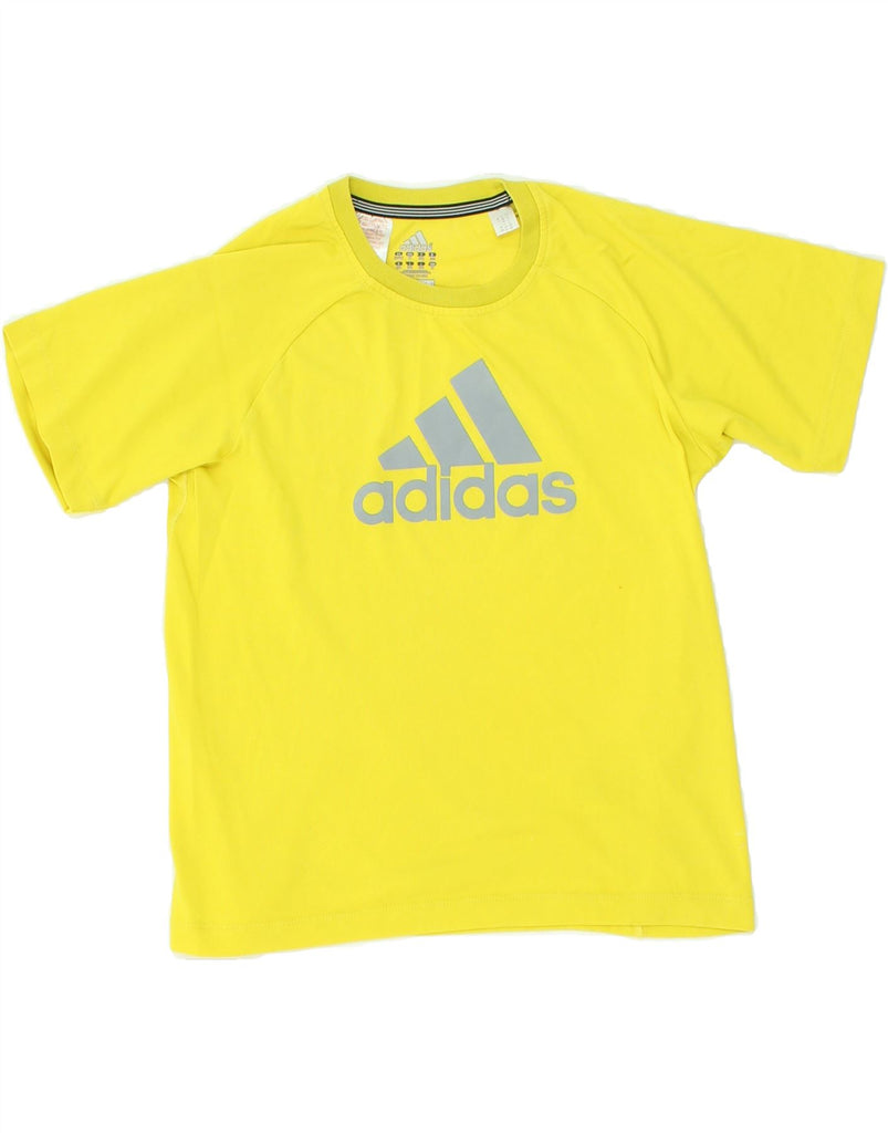 ADIDAS Boys Clima 365 Graphic T-Shirt Top 11-12 Years Yellow Cotton | Vintage Adidas | Thrift | Second-Hand Adidas | Used Clothing | Messina Hembry 