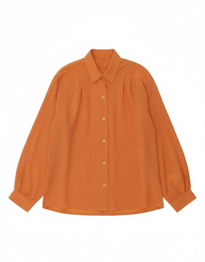 Vintage Womens Shirt Blouse UK 12 Medium Orange