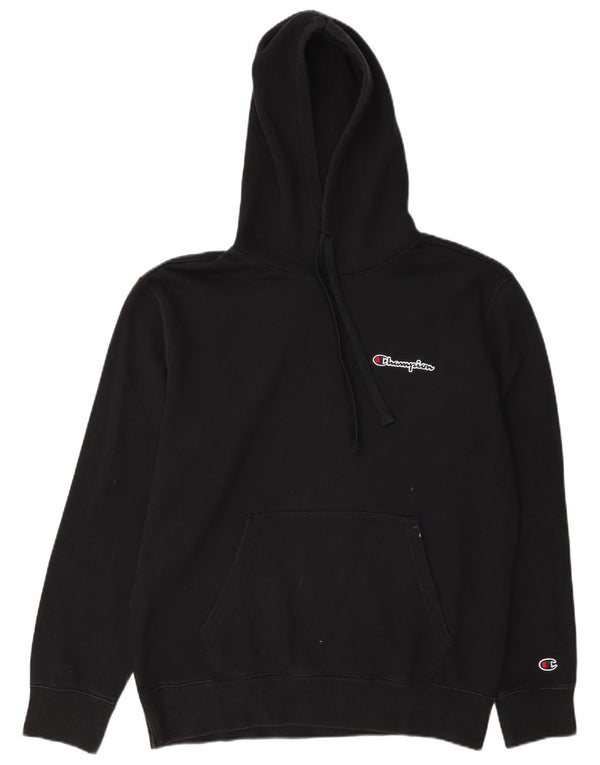 Champion Mens Hoodie Jumper Large Black Cotton