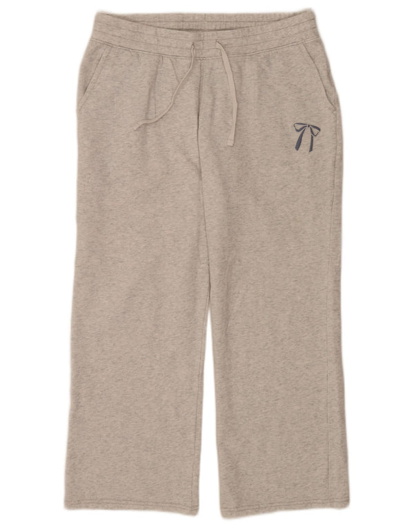 Hollister Womens Crop Tracksuit Trousers UK 14 Medium Grey Cotton