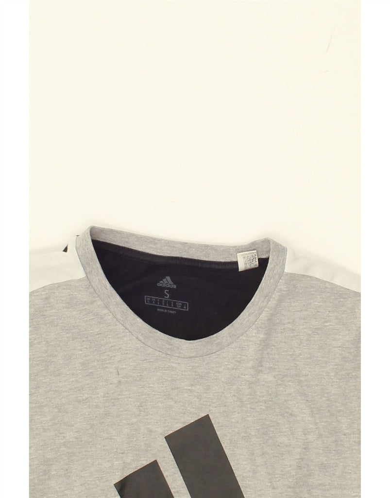 ADIDAS Mens Graphic T-Shirt Top Small Black Colourblock Cotton Vintage Adidas and Second-Hand Adidas from Messina Hembry 