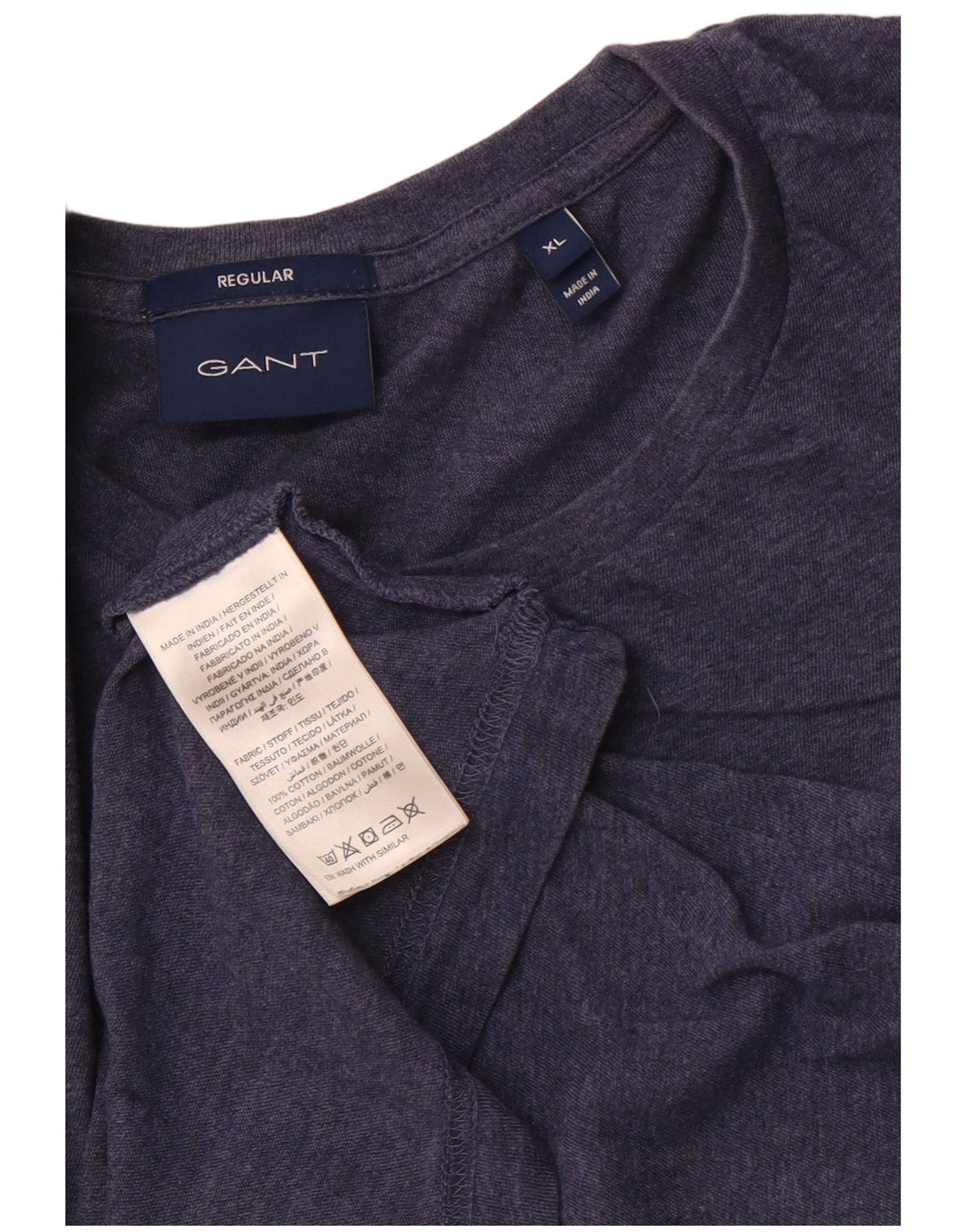 GANT Mens Regular T-Shirt Top XL Navy Blue Cotton