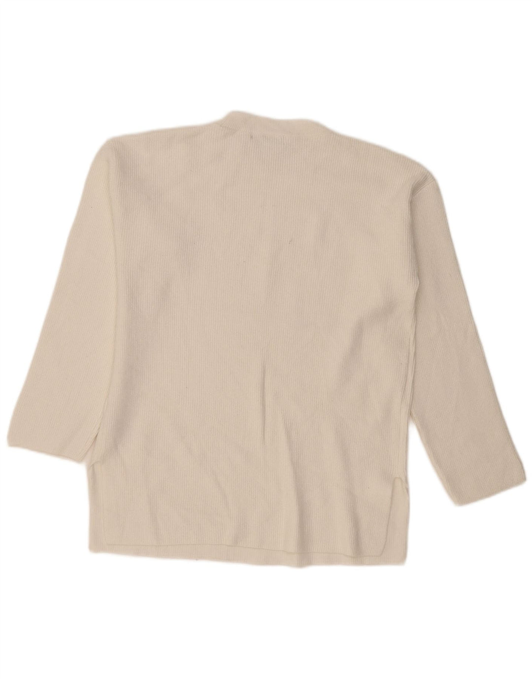 Marks & Spencer Womens Crew Neck Jumper Sweater UK 16 Large White Viscose