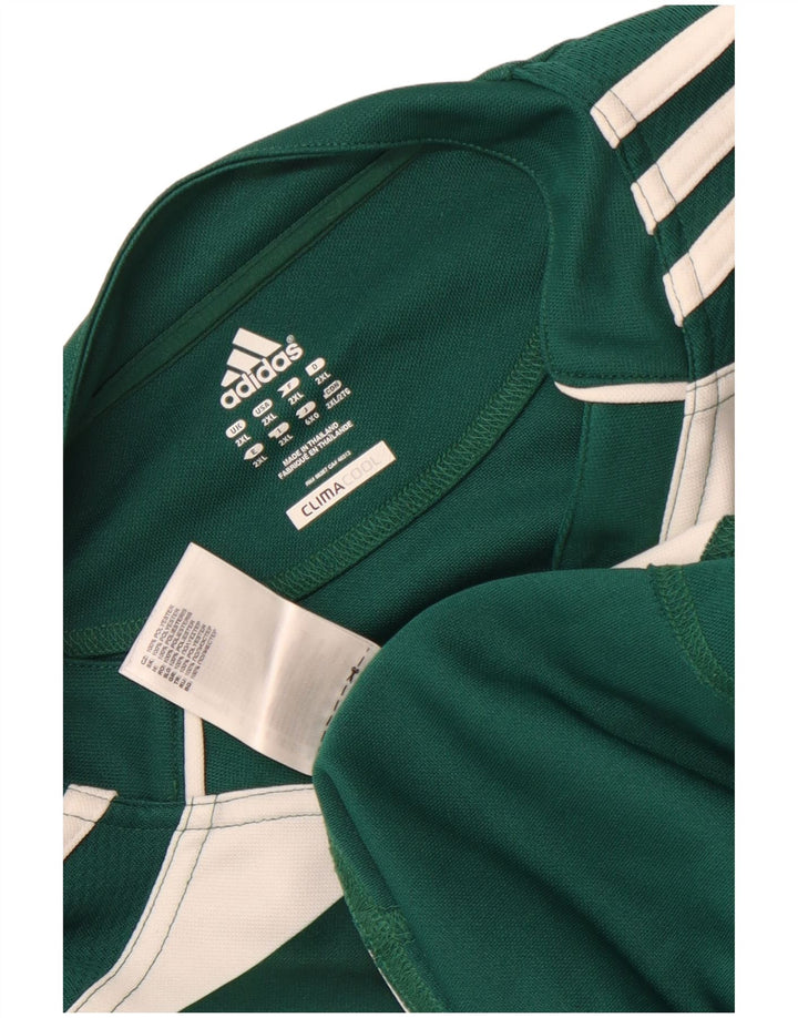 Adidas Mens Climacool T-Shirt Top 2XL Green Striped Polyester