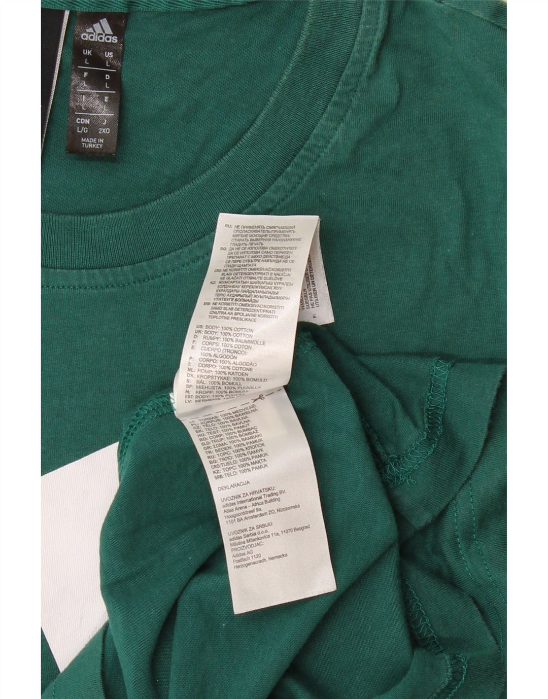 ADIDAS Mens Graphic T-Shirt Top Large Green Cotton