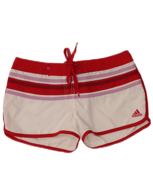 Adidas Womens Swimming Shorts UK 10 Small White Colourblock Polyester