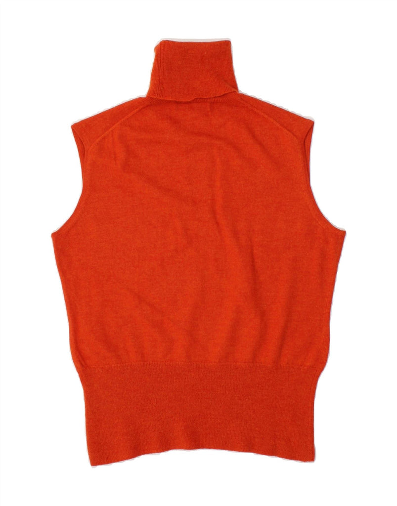LUCA D'ALTIERI Womens Roll Neck Vest Tank Top IT 48 XL Red Merino Wool | Vintage Luca D'altieri | Thrift | Second-Hand Luca D'altieri | Used Clothing | Messina Hembry 