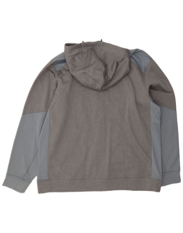 Nike Mens Therma-Fit Zip Hoodie Sweater 2XL Grey Colourblock Polyester