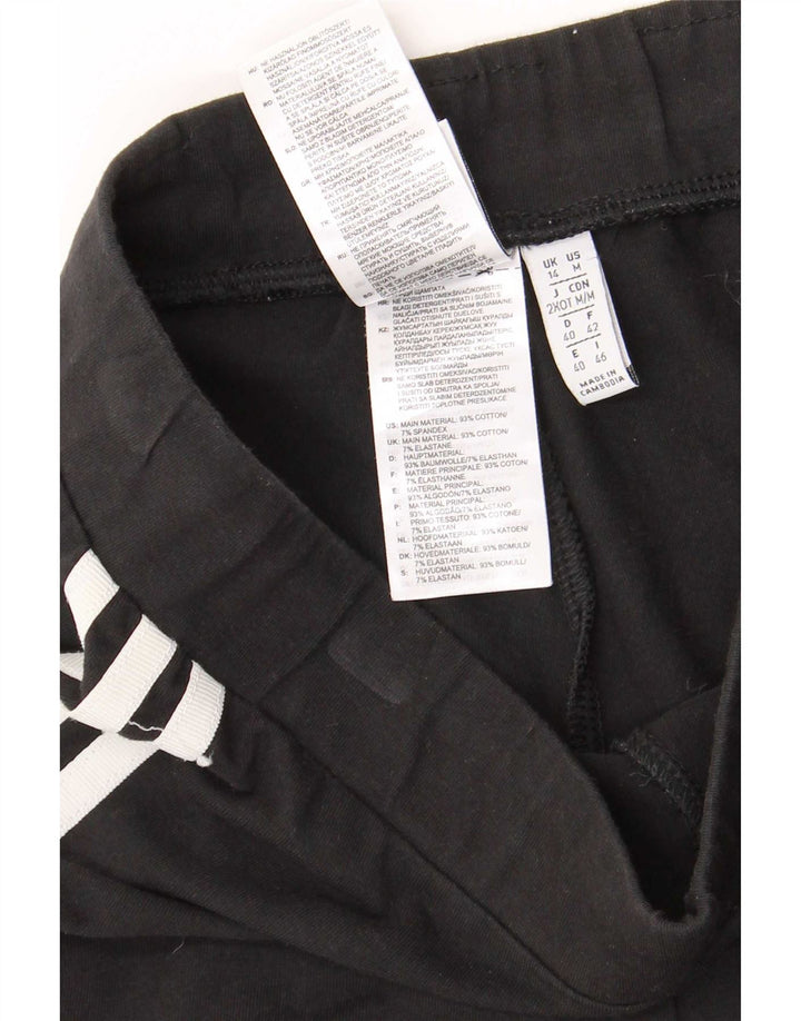 Adidas Womens Leggings UK 14 Large Black Cotton