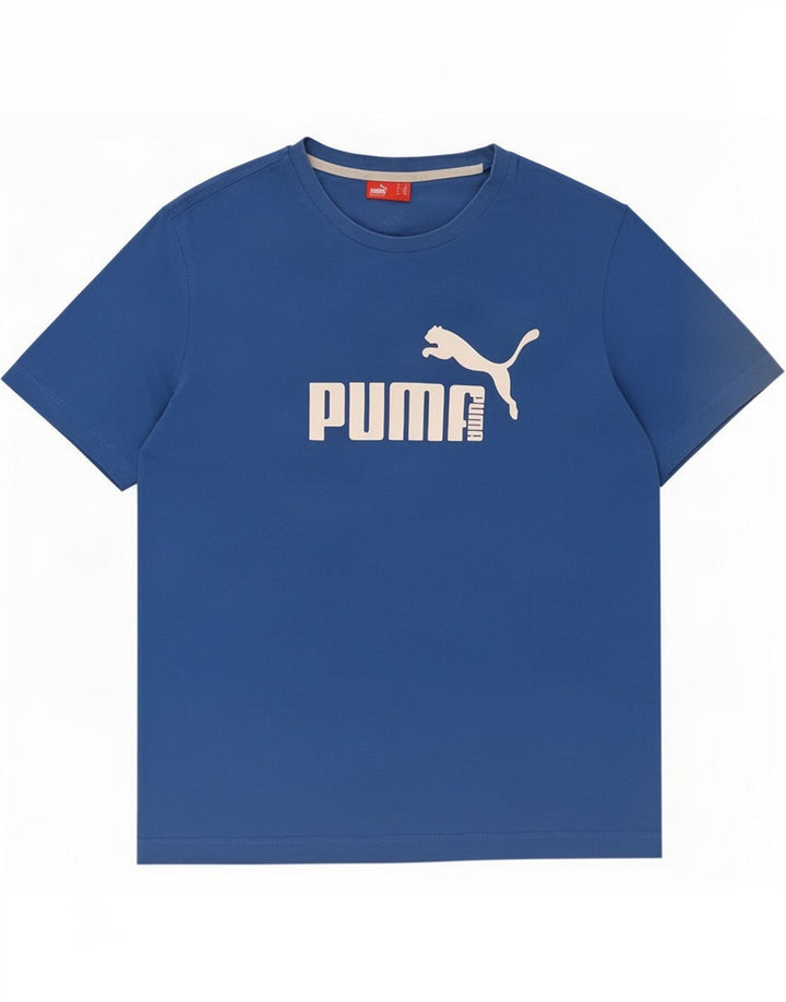 Puma Mens Graphic T-Shirt Top Medium Blue Cotton