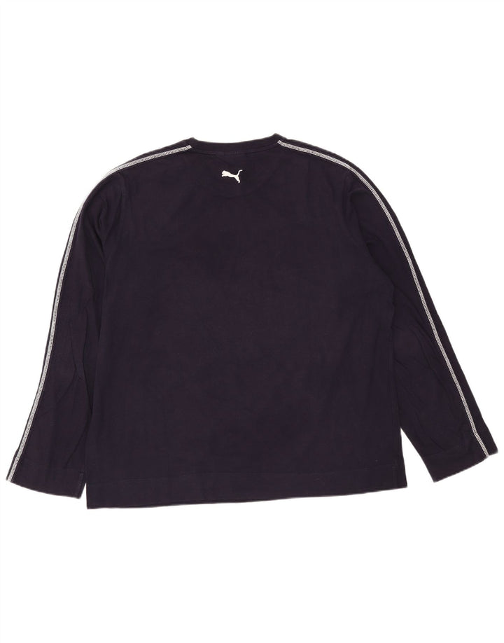 Puma Mens Graphic Top Long Sleeve XL Navy Blue Cotton