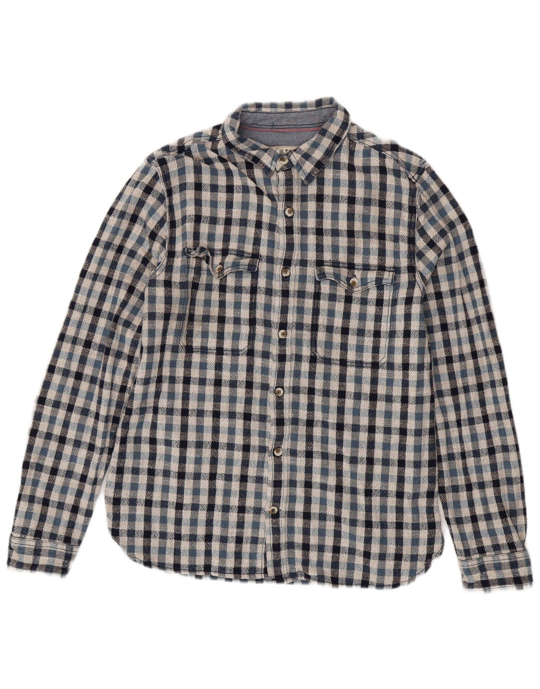 Fat Face Mens Flannel Shirt Medium Blue Check Cotton